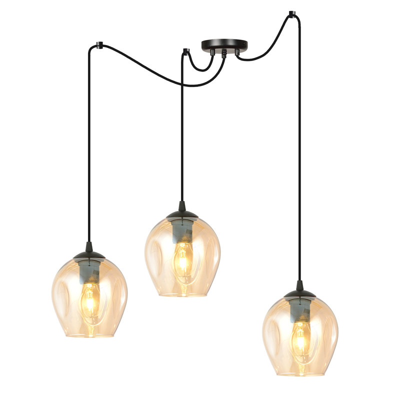 Cadey-Lee 3 - Light Black Cluster Pendant, Amber