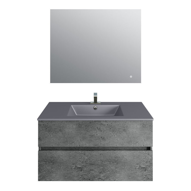35.118'' Single Bathroom Vanity with Stone Top
