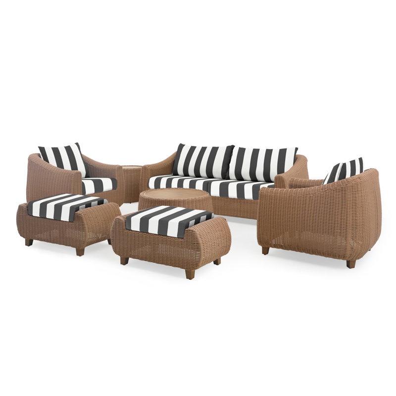 Luminis 7-Piece Sunbrella® Outdoor Patio Seating Set - Canvas Cabana, Canvas Cabana