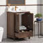 24" Modern Bathroom Vanity with Ceramic Sink – Textured Door Panels, Full-Extension Drawer & Soft-Close Cabinet, Single Faucet Hole, Pine Legs, Compact Storage for Small Bathrooms-1025909883