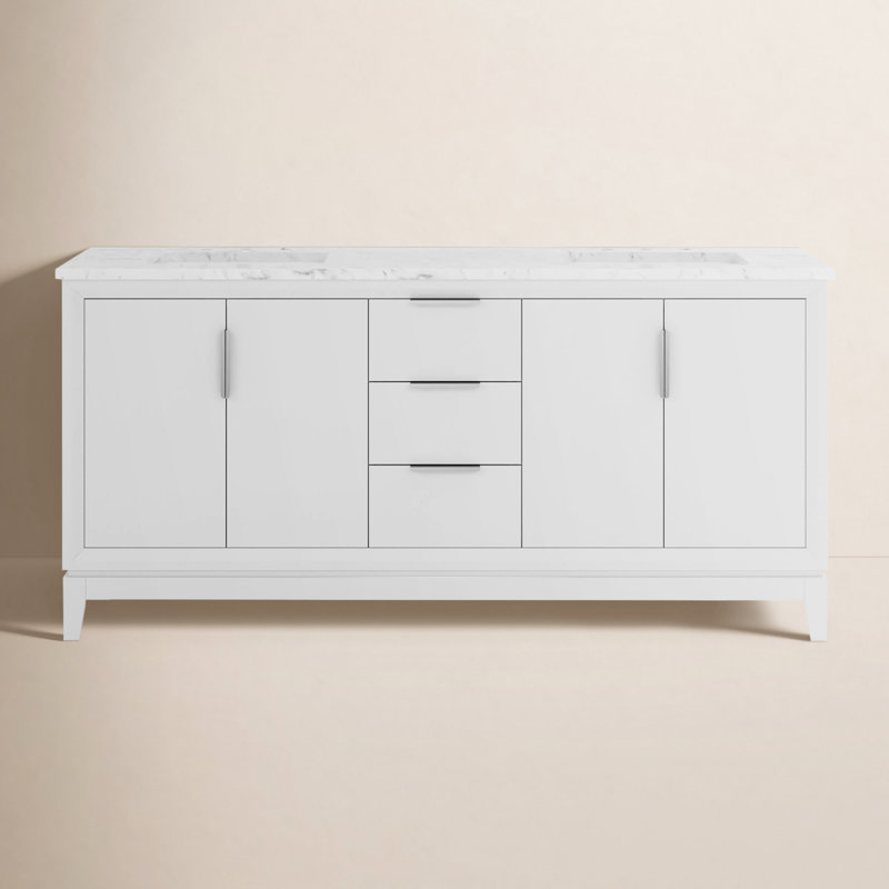 Elizabeth 72'' W Double Vanity, White