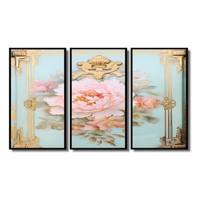 Baer - Peony Wall Art Decor Set, Black, 40" H x 60" W