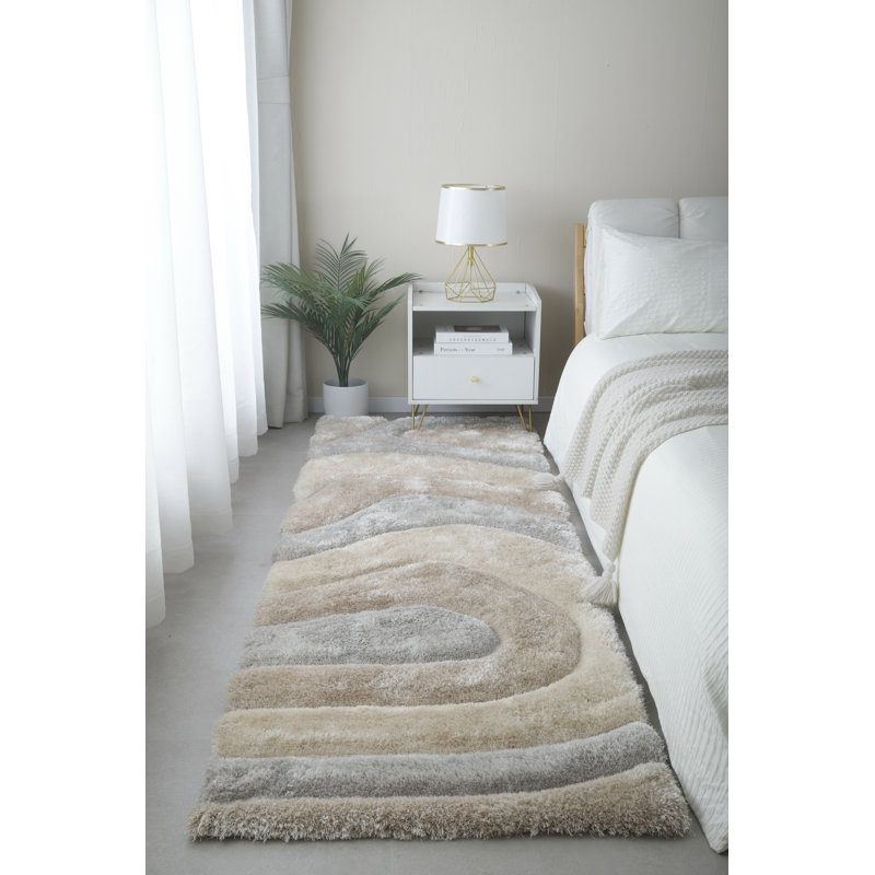 Tapis de couloir gris 7 pi 9 po Mateos Collection, Brun / Beige, Tapis de couloir 2 pi 3 po x 7 pi 9 po