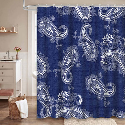 Rideau de douche Denim Paisley