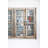 Reclaimed Wood and Metal Back Cabinet with 4 Glass Doors and 4 Shelves