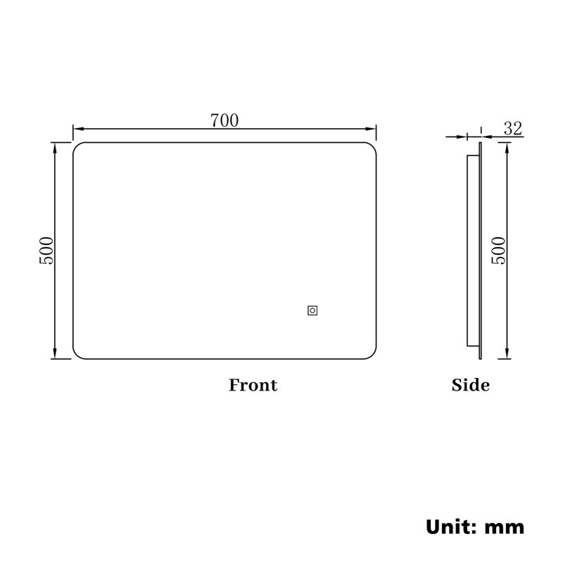 Ashtyn Rectangle Mirror, 70 cm x 50 cm