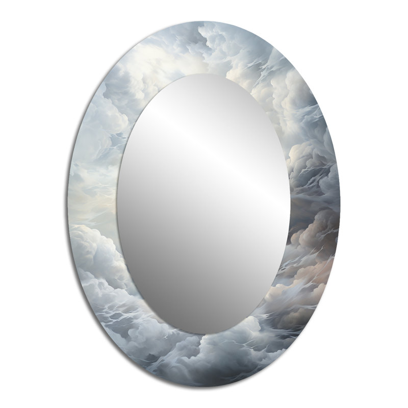 Miroir mural Clouds Whispering Clouds II - Gris, 40 po x 30 po
