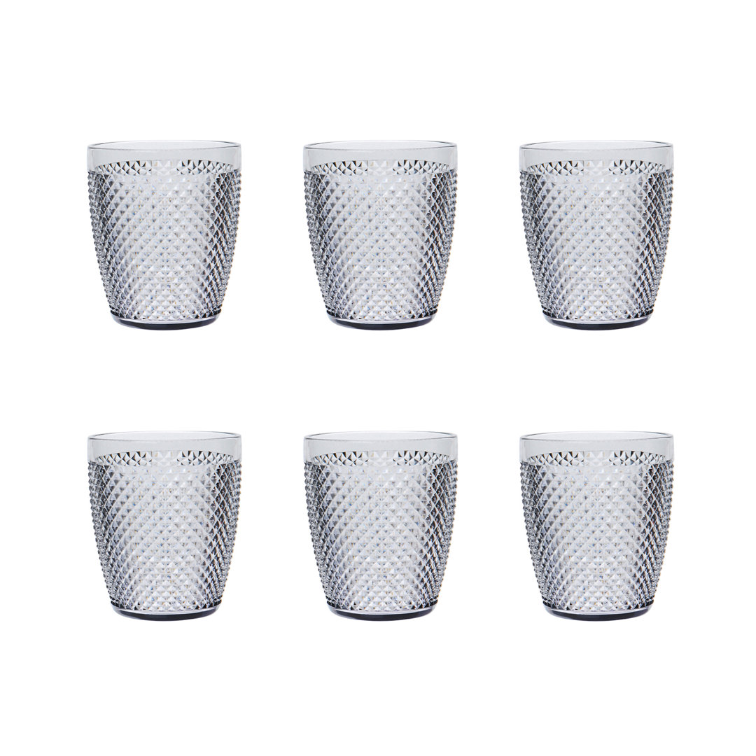 Excelsa Diamond 6-teiliges 400ml Trinkglas-Set aus Kunststoff mit verschiedenen Gläsern