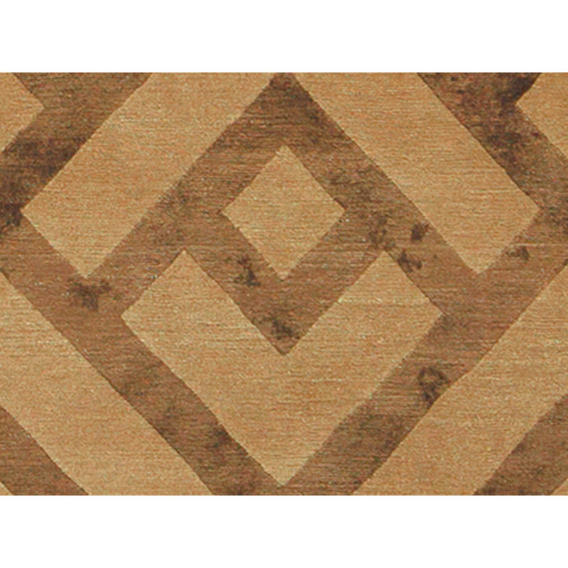 Hand Knotted Geometric Area Rug in Mocha