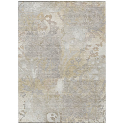 Machine Washable Indoor/Outdoor Chantille ACN2915 Botanical Rug