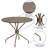 Chanea 35.25" Round Indoor-Outdoor Steel Patio Table-Umbrella Hole-Restaurant Seating-435925921