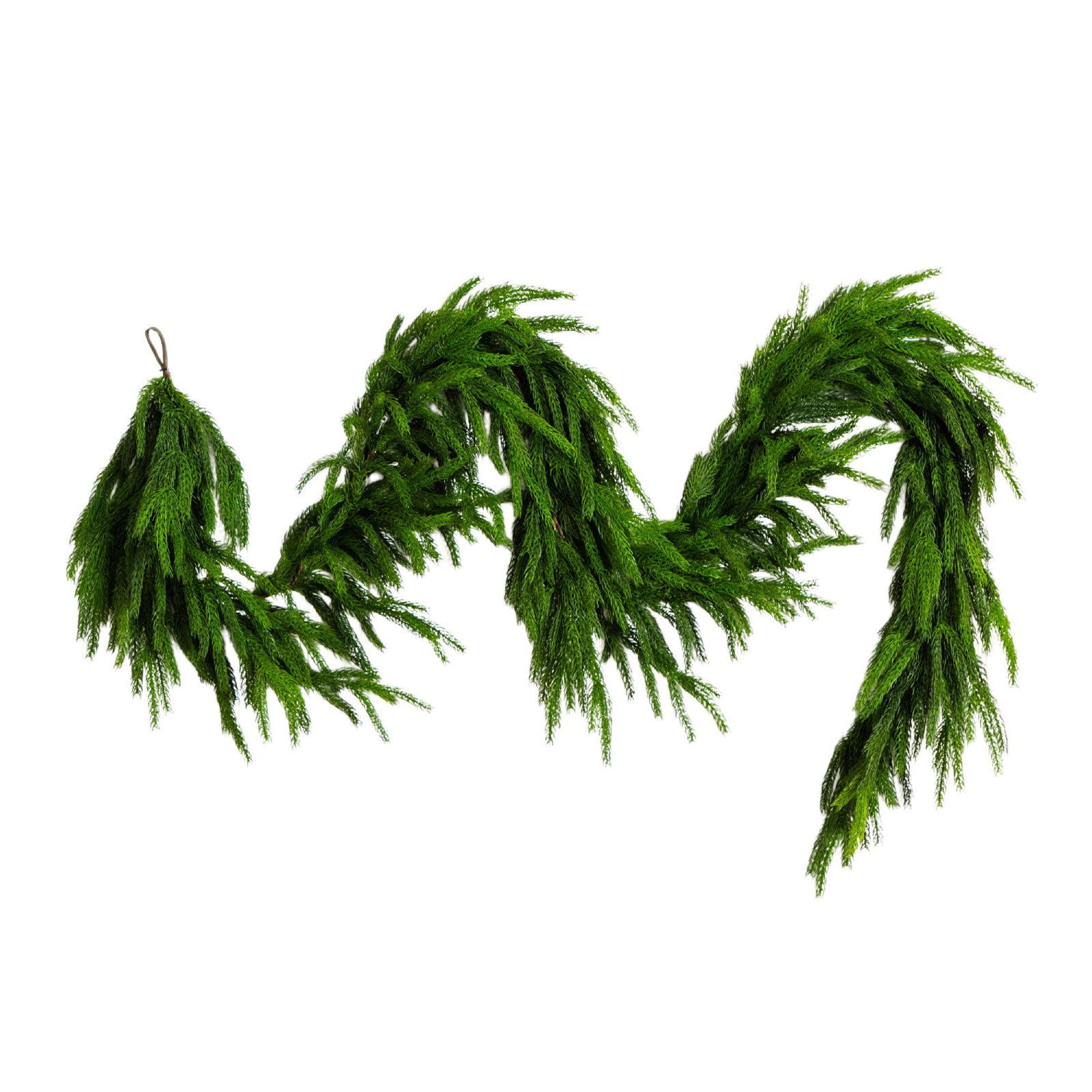 10Ft. Artificial Real Touch Norfolk Island Pine Garland With Natural Look, 10' L, Green