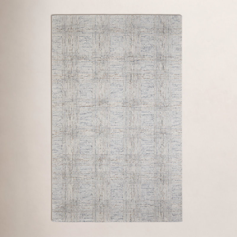 Tapis gris / ivoire en laine / coton touffeté à la main Armando, Rectangle 12 pi x 15 pi