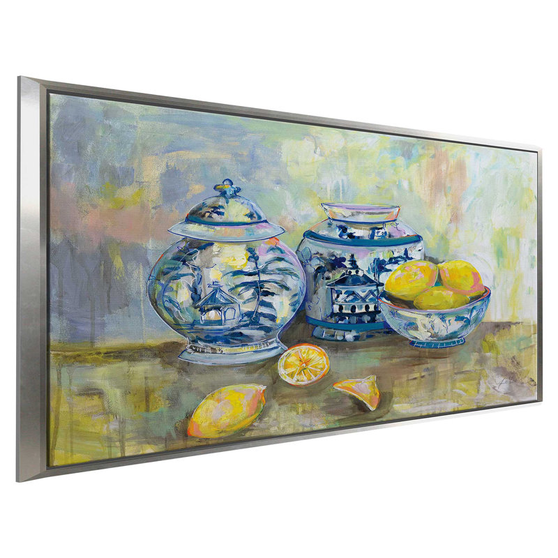 Lemon Life - reproduction d'art, Cadre flottant argent, H 21,5 po x l 33,5 po x P 2 po