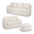80W Sofa, 57W Loveseat, And Storage Ottoman With Slipcovers