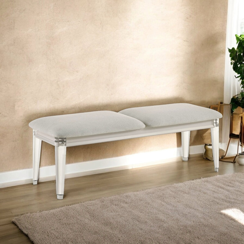 Banc gris clair et blanc perle