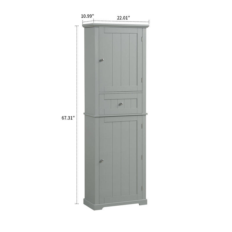 Armoire de rangement sur pied Denai, Gris