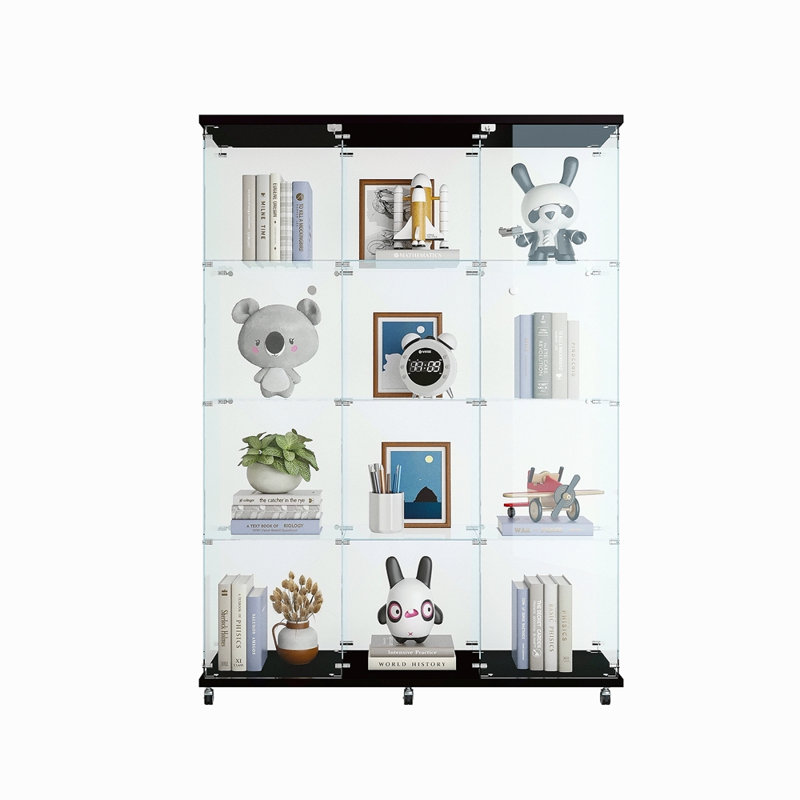 Vitrine à 3 portes avec 4 tablettes en verre