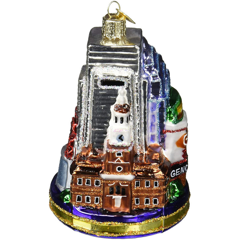 Ornement de Noël en verre soufflé Old World pour arbre de Noël, Philadelphie