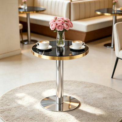 Tables basses et modernes Modern, 23,6 po en acier aggloméré marbré