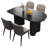 Pearlena 55.11" Modern Rectangle Black Dining Table Set with 4 Chairs for Kitchen, Bar, Living Room-1090927101-1090927100