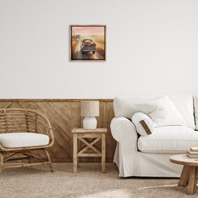 "Farmer Road Harvest Truck", art mural sur toile flottante dorée par Elizabeth Medley