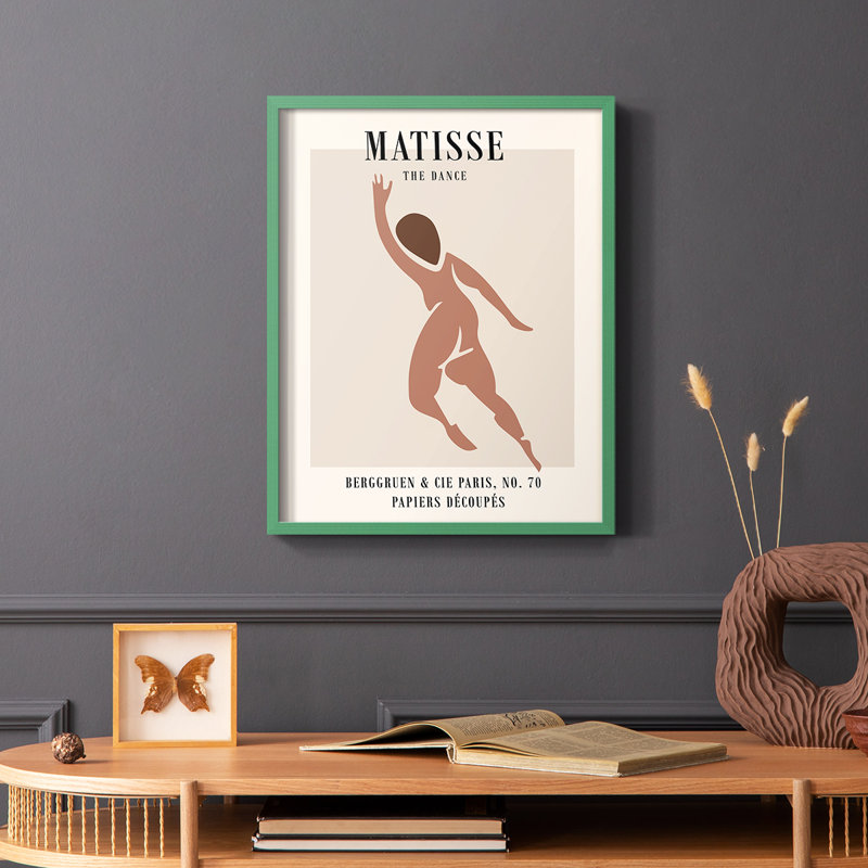Matisse XCV III, reproduction encadrée - bois massif, Vert, H 10 po x l 8 po