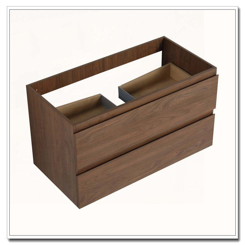 Meuble-lavabo mural sans lavabo, Brown Oak