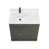 36" Solid Wood Sink Vanity  With 1' Artificial Stone Top