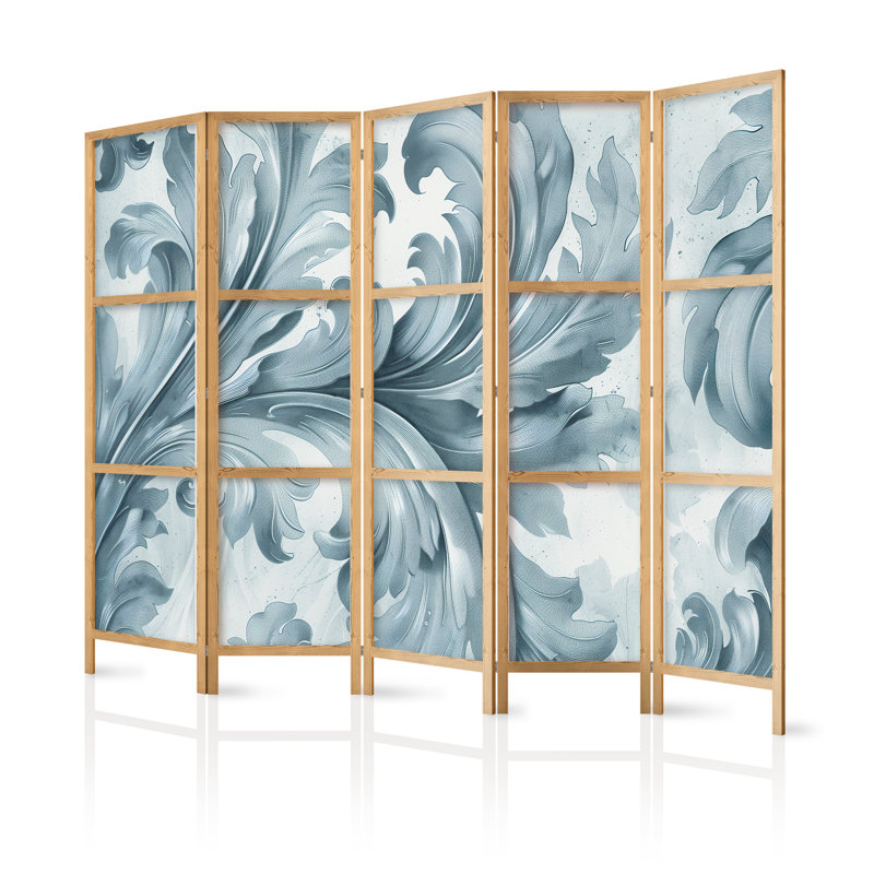 171cm H Solid Wood Folding Room Divider, 171cm H x 225cm W x 1.2cm D, 5