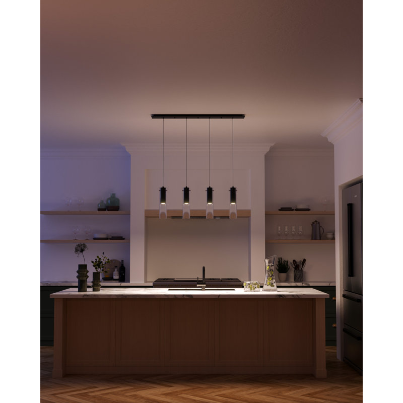 Lena LED Pendant, 6 Lights, Brushed Nickel, 50 W