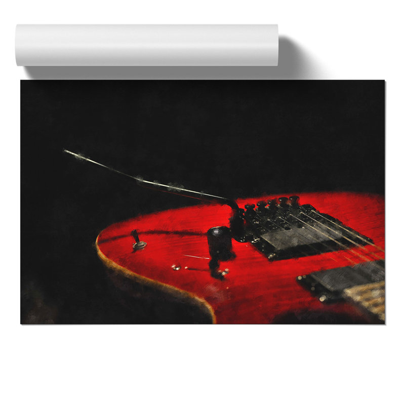 Electric Guitar Painting - Frameless Print, 21cm H x 30cm W x 0.1cm D