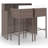 Garden Bar Set 3 Piece with Cushions Table and Chair Seat-2026685777