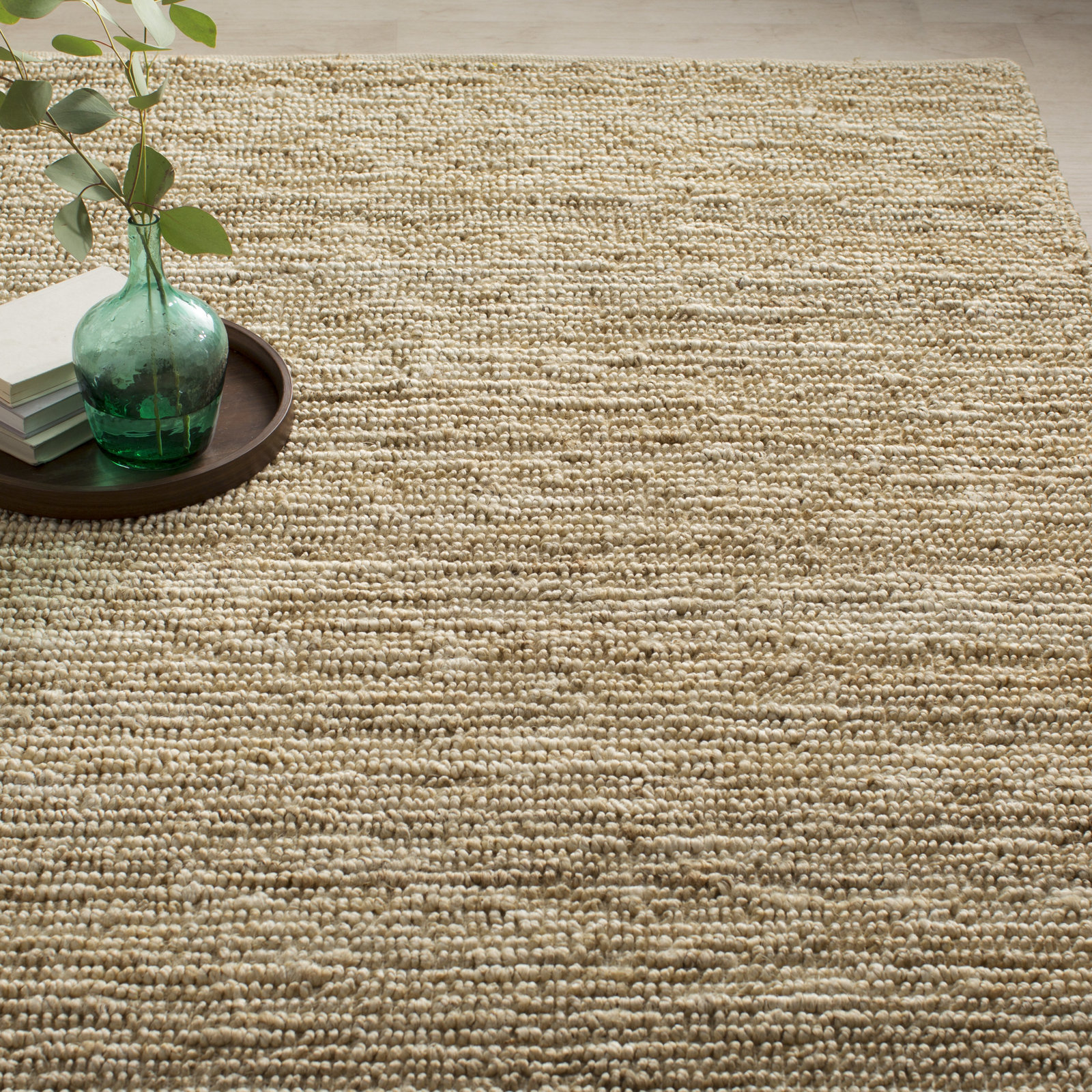 Khaja Ivory Hand-Woven Rug, Round 8'