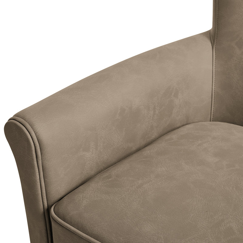 Fauteuil d'appoint pivotant en similicuir Westly - Espresso, Taupe