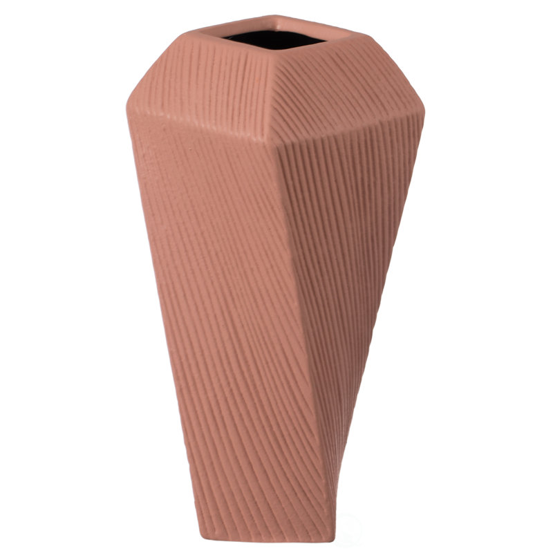 Jakkele Ceramic Table Vase, Pink, 10" H x 4.5" W x 2.5" D