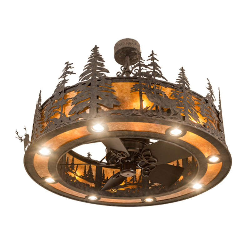 Elk At Dusk Downrod Ceiling Fan