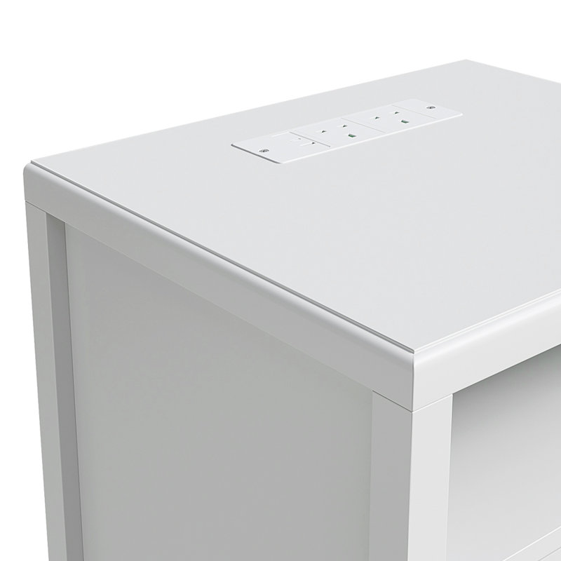 48cm W Bedside Table, White