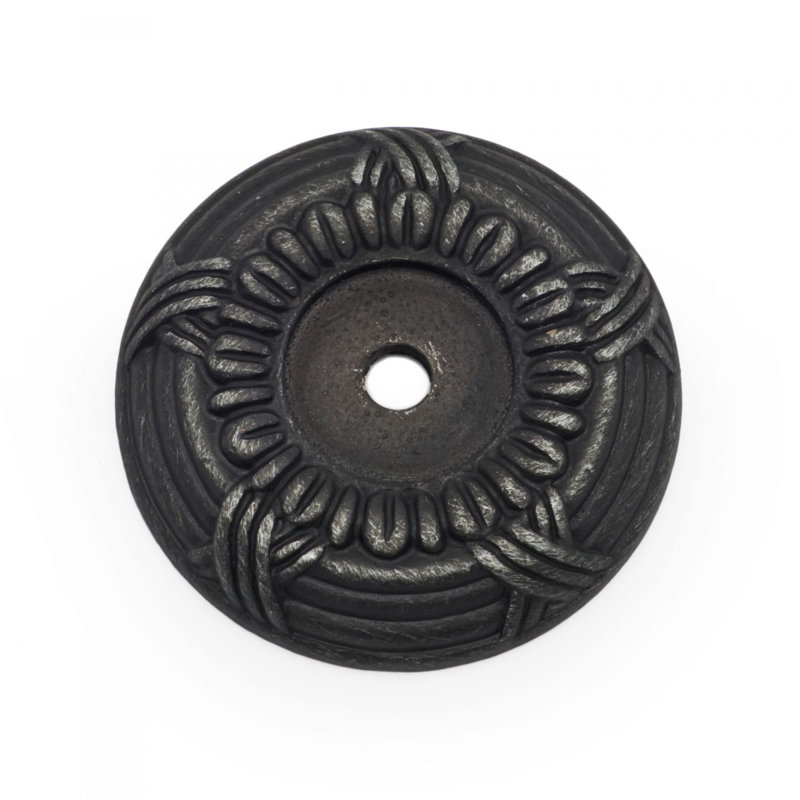 Contre-plaque à boutons croisés et pétales série BP, Nickel vieilli