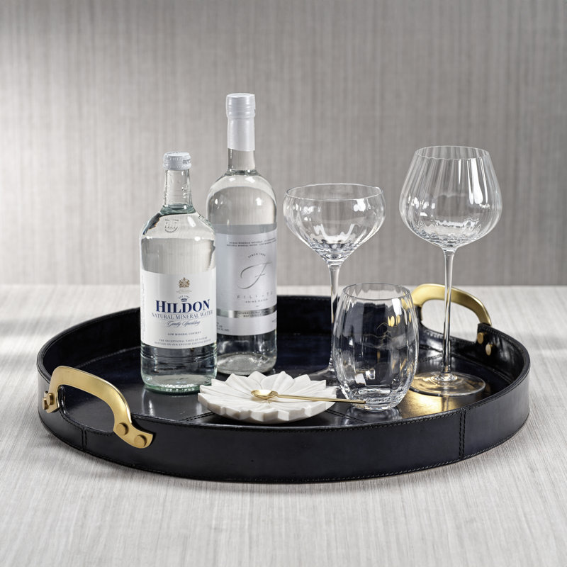 Plateau en MDF Zodax Harlow / carton / cuir / aluminium