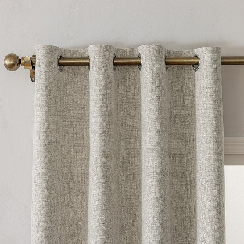 Ensemble de 2 panneaux de rideaux occultant 100% polyester Leming, L 52 po x L 63 po, Lin lin