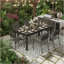 Table de salle à manger d'extérieur en aluminium 63 "à 92", table de patio grise toutes saisons