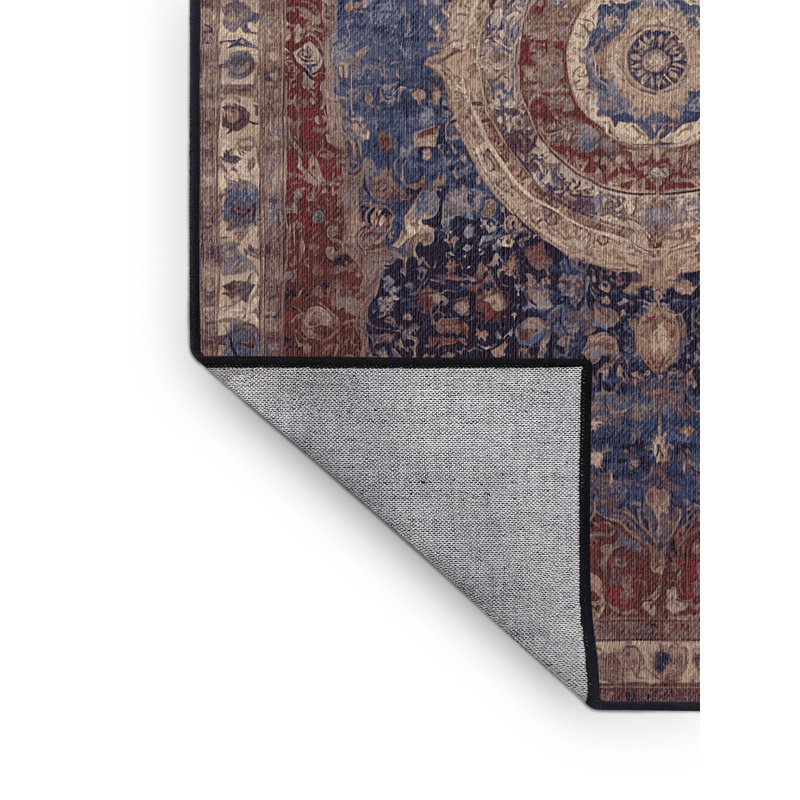 Machine Washable Black Area Rug, Rectangle 4' x 6'