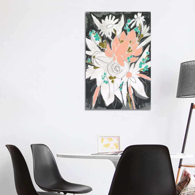 Charcoal Bouquet I by June Erica Vess - Wrapped Canvas Gallery-Wrapped Canvas Giclée, 101.6 cm H x 66.04 cm W x 3.175 cm D