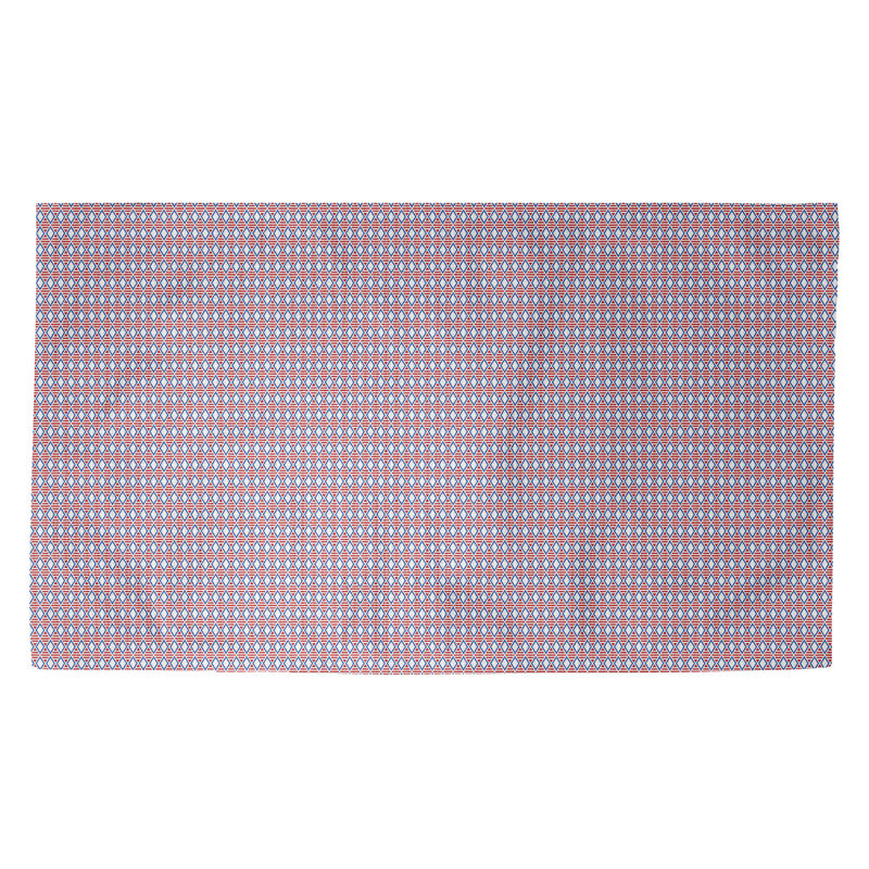Tapis de zone rouge/bleu fait main, Rectangle 3 pi x 5 pi