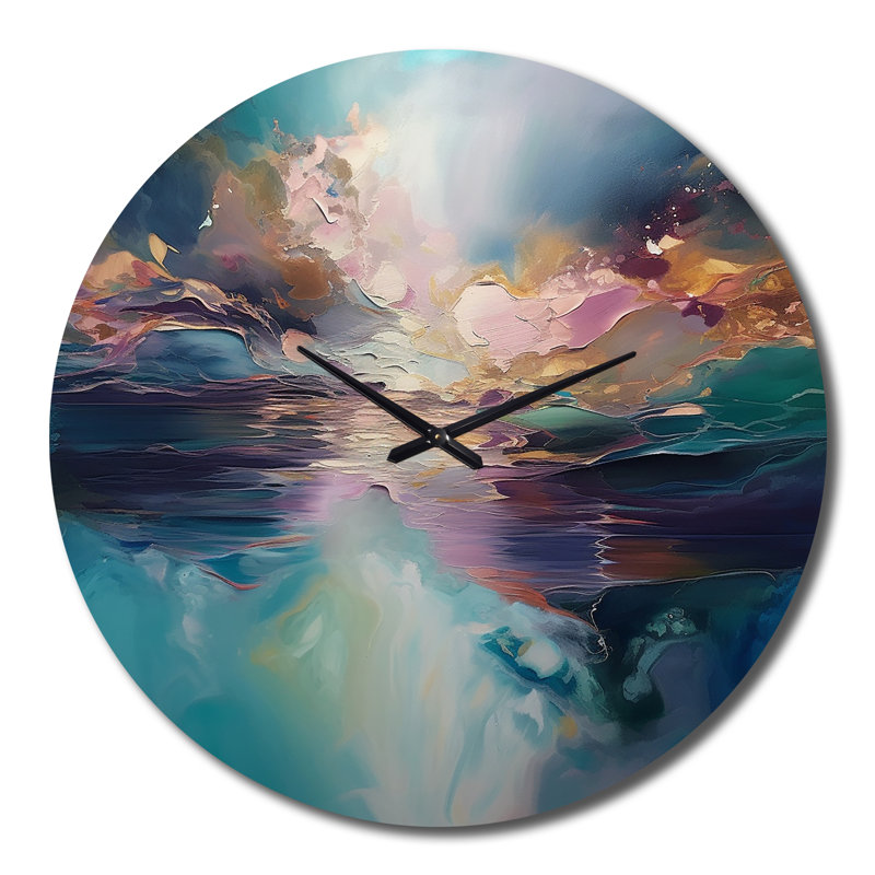 Horloge murale de paysage abstrait abstrait, Très grand