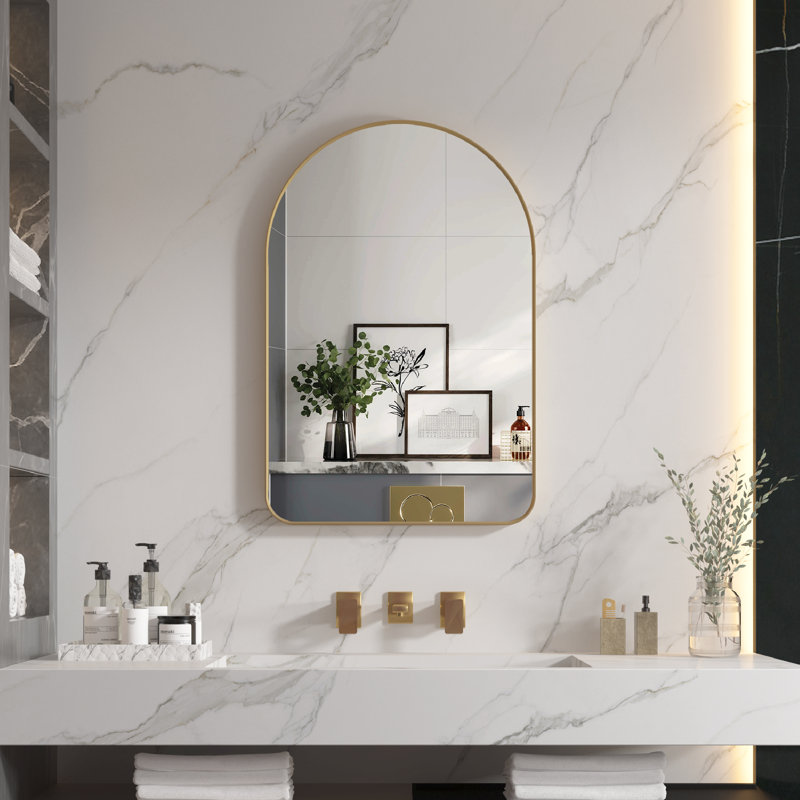 Miroir de salle de bain Morden, 36 po x 24 po, Or brossé