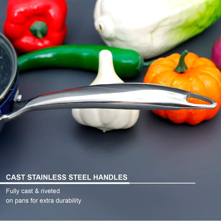 Stylish Hammered Finish Nonstick 15 Pieces Cookware Gift Set-Kitchen  Academy – AlphaMarts