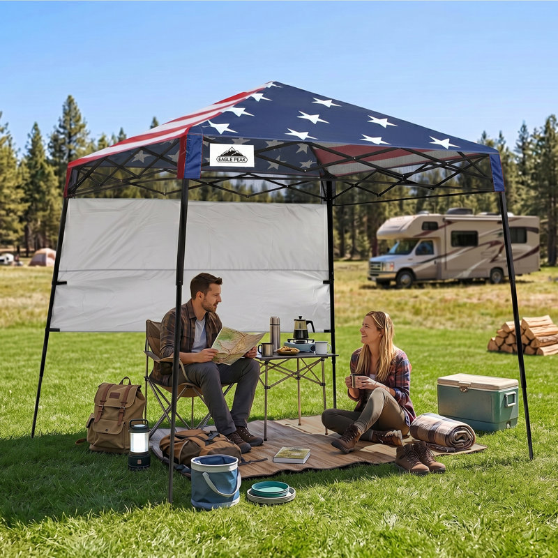 Pop Up Canopies Adventure 8 Ft. W x 8 Ft. D Slant Leg Steel Party Tent