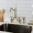 Kingston Brass Heirloom Two-Handle 3-Hole Deck Mount Bridge Kitchen Faucet with Brass Side Sprayer-64823559-126816754